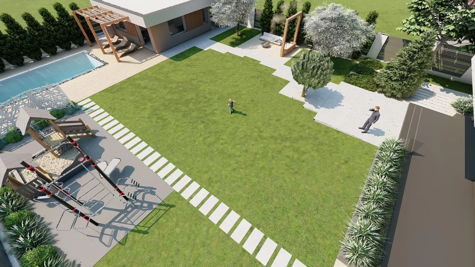 Render: The whole lot from above