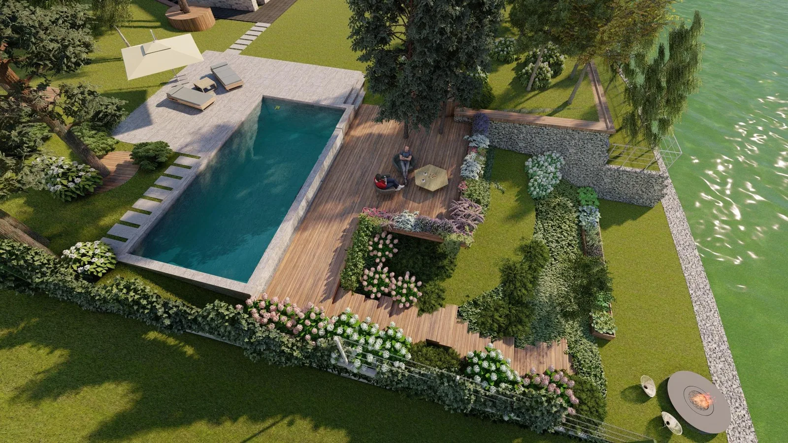 Render: The whole garden from above
