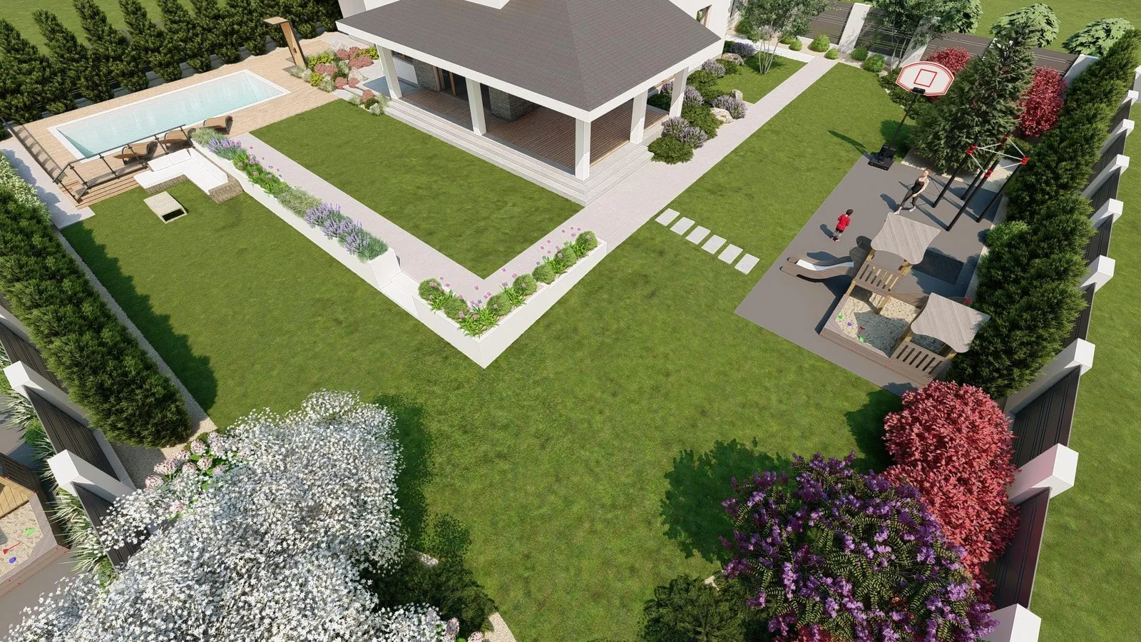 Render: The whole lot from above